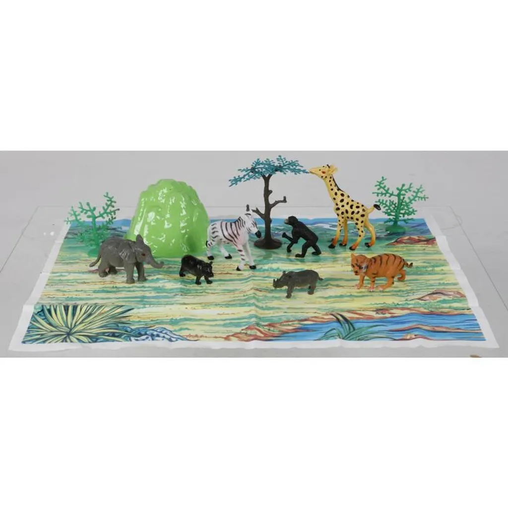 Set de jeu animaux safari pour garçons et filles - 12 figurines en boîte