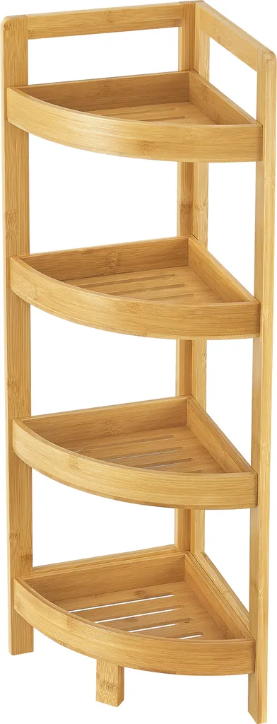 Petit meuble de rangement vertical en bambou pour optimiser les angles