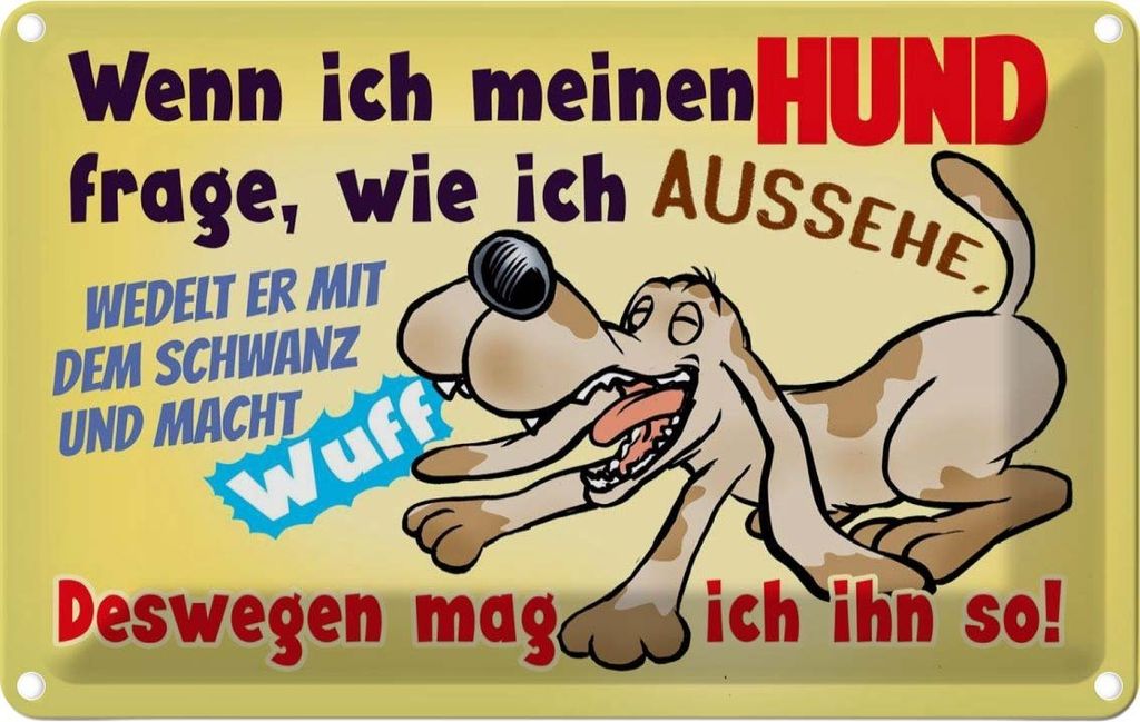 vianmo Blechschild 20x30 cm wenn ich meinen Hund frage Dekoration Spruch Zitat