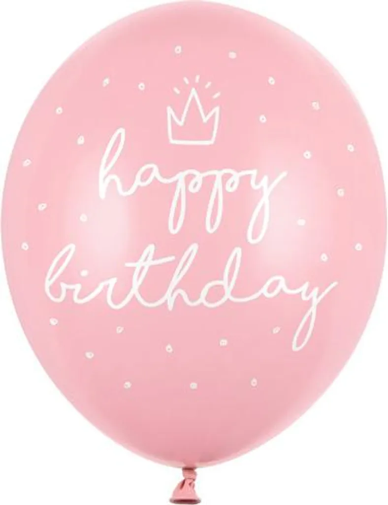 Ballons Rose Baby Pink 30 cm Happy Birthday - Pack de 50 en Latex Premium