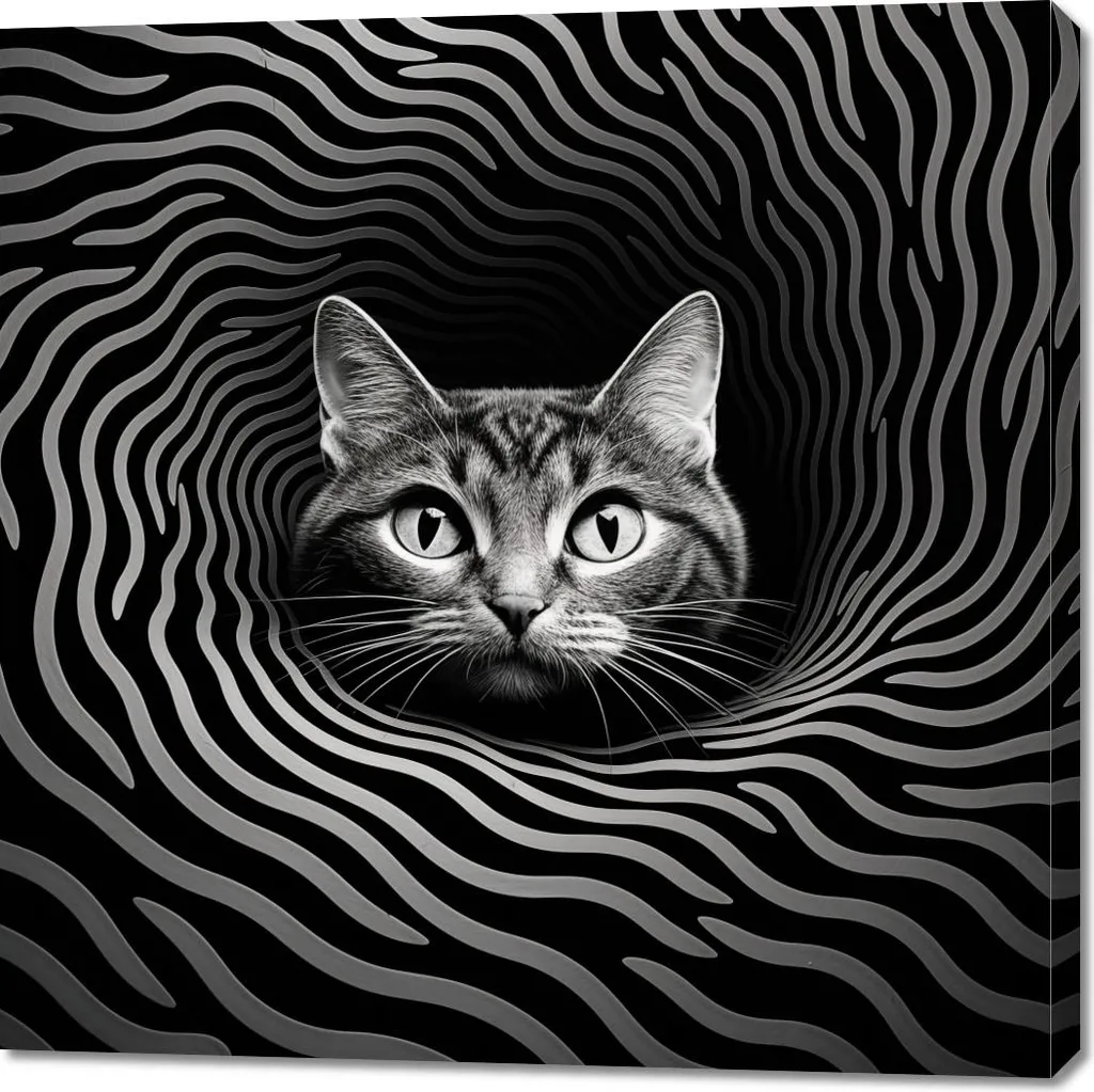 Quadro Gatto Ipnotico 100x100 cm - Decorazione Parete Luxury Design