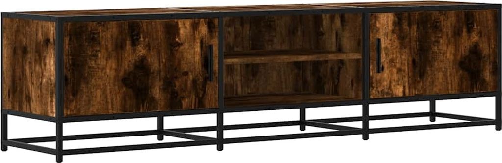 TV-Schrank Räuchereiche 160x35x41 cm Holzwerkstoff und Metall