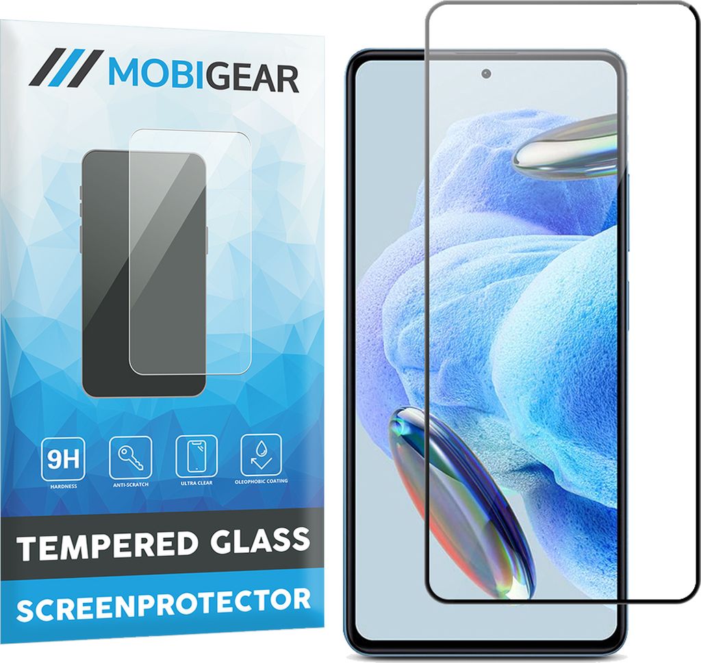 Mobigear Premium Xiaomi Redmi Note 12 Pro 5G Panzerglas Gehärtetes Glas Displayschutz - Hüllenfreundlich - Schwarz