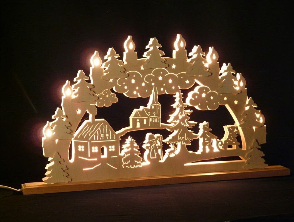 Original Erzgebirgischer Marken Schwibbogen Lichterbogen 70 x 43 cm S70-0_75