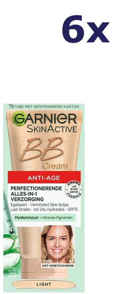 Soin Teinté BB Crème Anti-Âge Garnier Skin Active Claire 50ml Pack x6