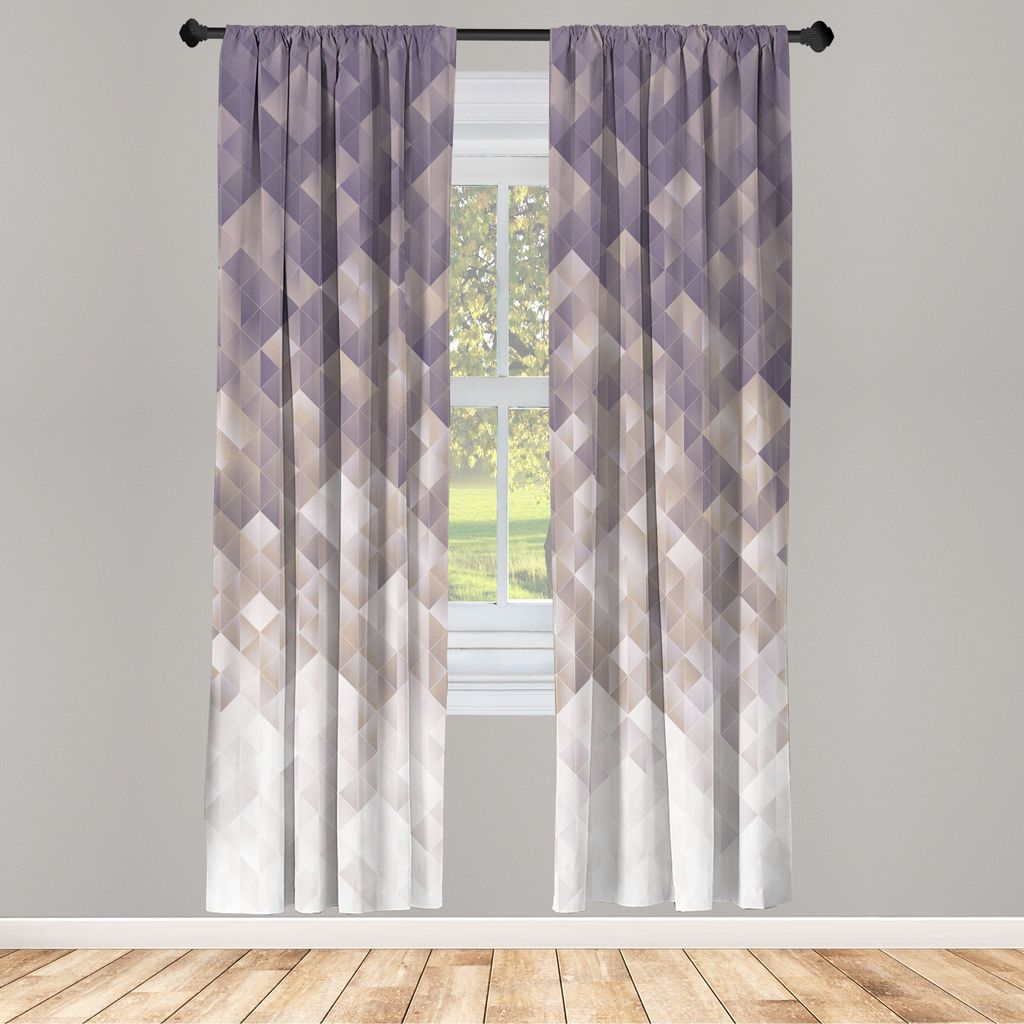 ABAKUHAUS Geometrisch Vorhänge 2 Panel Set für Wohnzimmer Schlafzimmer Nachbildung, Steigung Farben Änderungs Digital Textur Mosaik Dreieck Pixe...