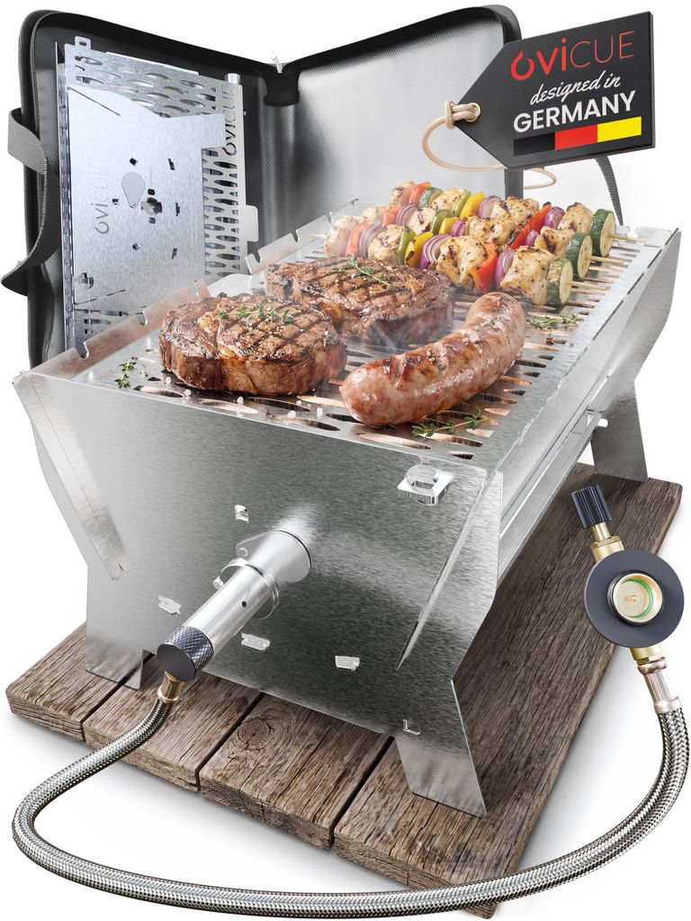 ovicue Grill groß L | Mobiler Steck-Gasgrill – Tragbarer Produktbild 
