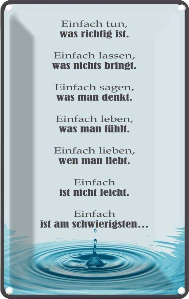 vianmo Blechschild 18x12 cm Einfach ist am schwierigsten Dekoration Spruch Zitat