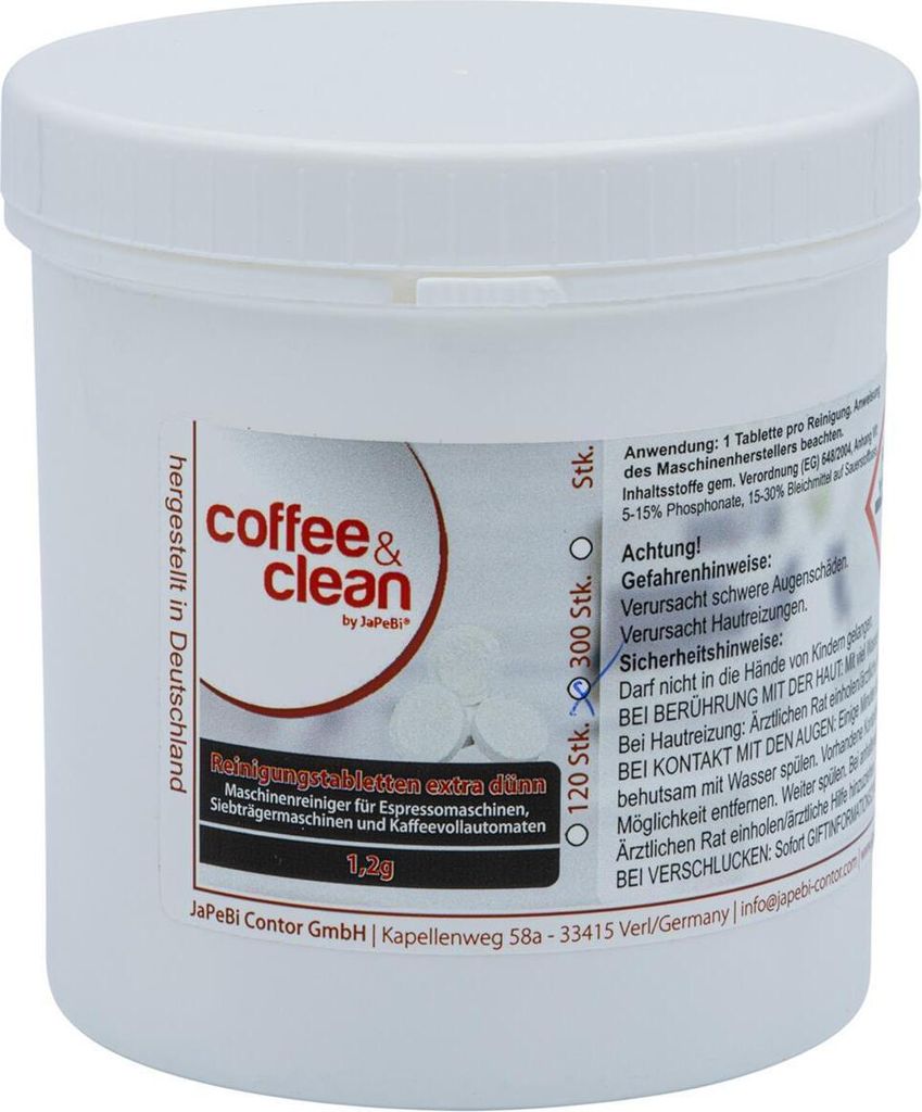 300 Reinigungstabletten á 1,2gr, geeignet für Siebträgermaschinen Kaffeevollautomaten