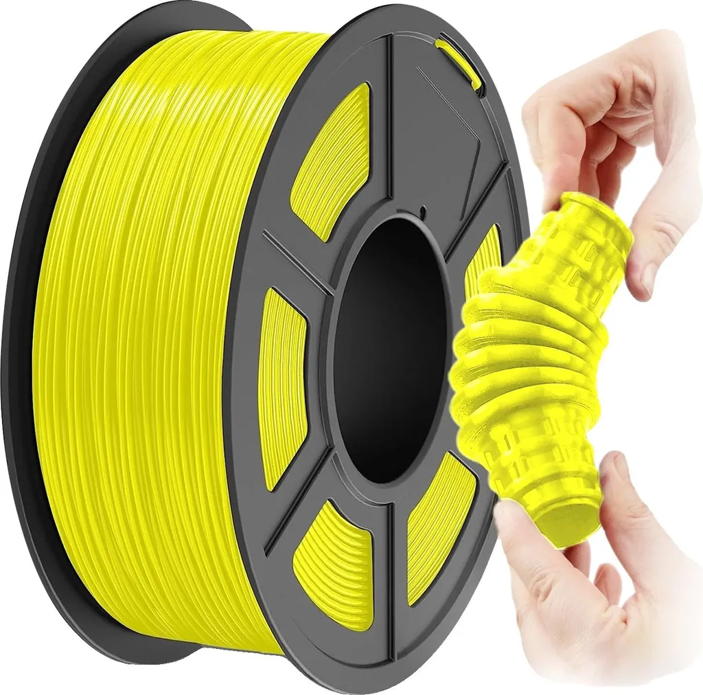 Filamento Flessibile TPU Giallo 1.75 mm 1 kg per Stampanti 3D FDM