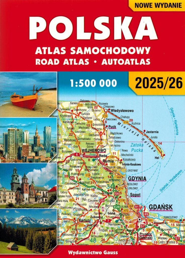 Polen 1:500.000. Straßenatlas. Ausgabe 2025/2026. Gauss