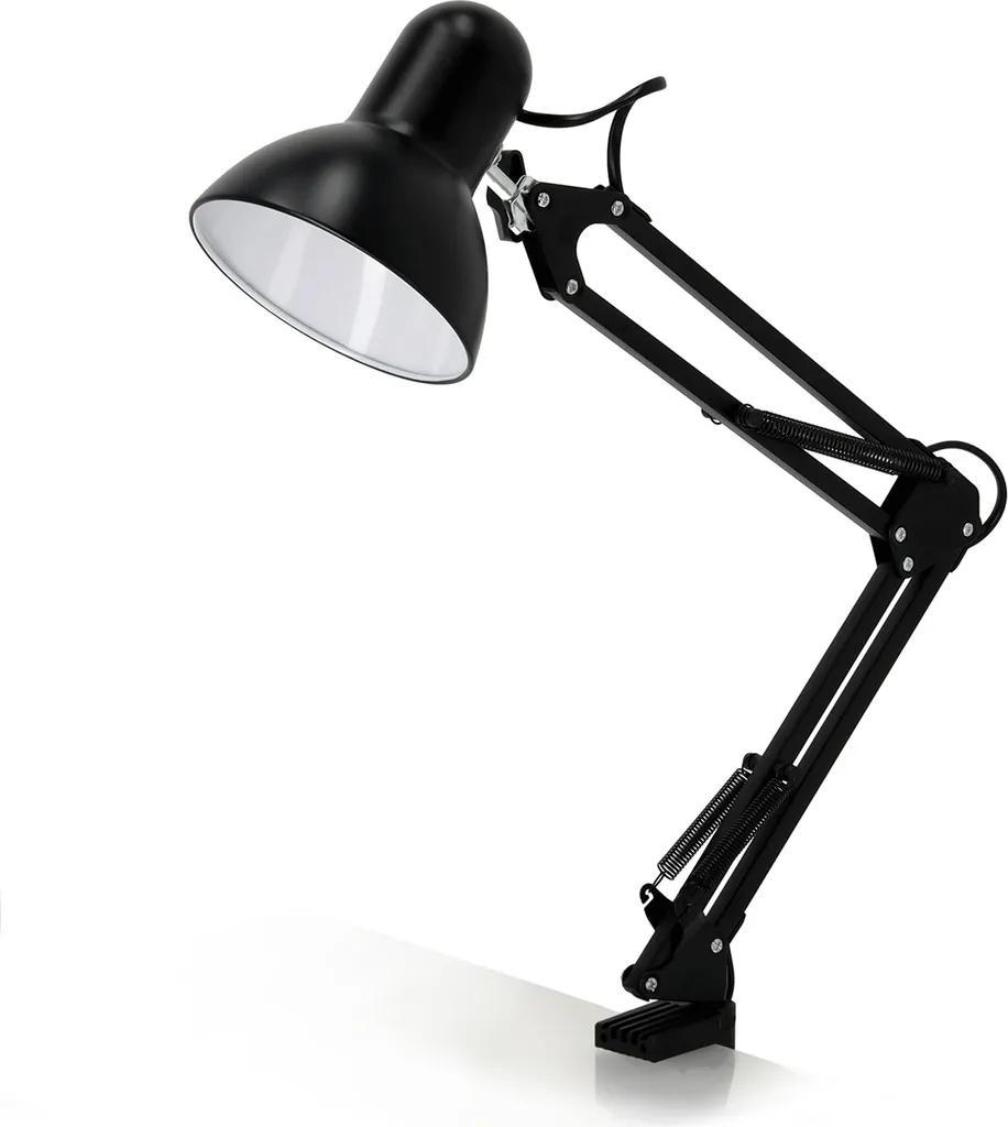 Architecte Lampe de Bureau Réglable Noire E27 Métal AURIQ Polyvalente