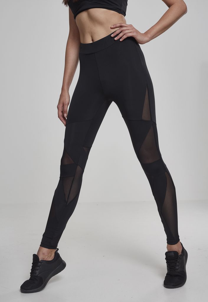 Urban Classics Ladies Triangel Tech Mesh Leggings blk/blk - Image du produit 