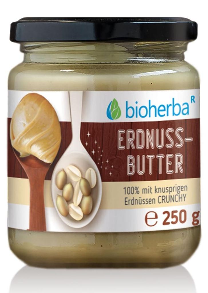 Bioherba Erdnussbutter Crunchy mit knusprigen Stückchen 250 Produktbild 