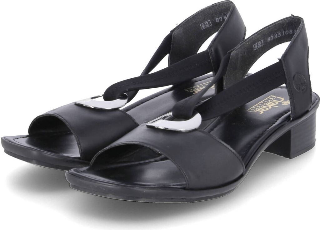 Sandalia de mujer Rieker, color negro, talla europea 36 Imagen del producto 