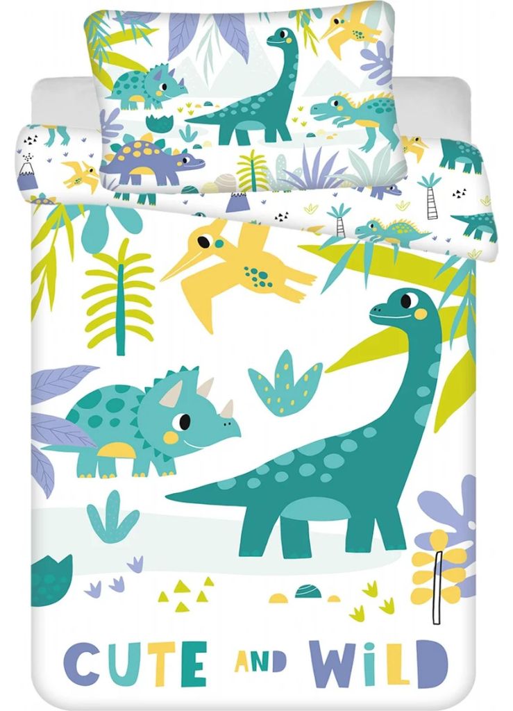 Biancheria da letto Dino Cute and Wild baby 100x135, 40x60 Immagine del prodotto 