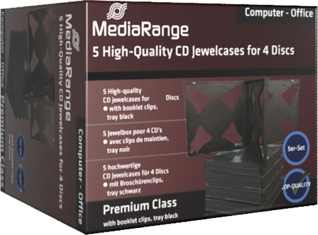 MediaRange BOX34-4 MediaRange CD-Leerhülle für 4 Dics 22mm Imagen del producto 