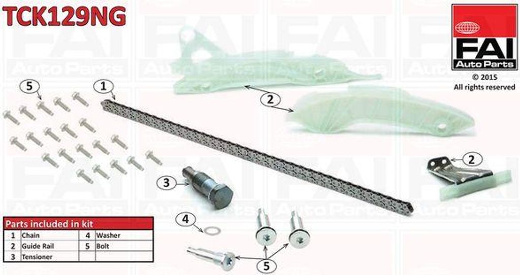 FAI AutoParts TCK129NG Steuerkettensatz OE 11311439853 kompatibel mit 1er F20, 1er F21, 3er F30, 3er F31, Berlingo, C3, C4er, C4, C5, DS3, DS4, Min...