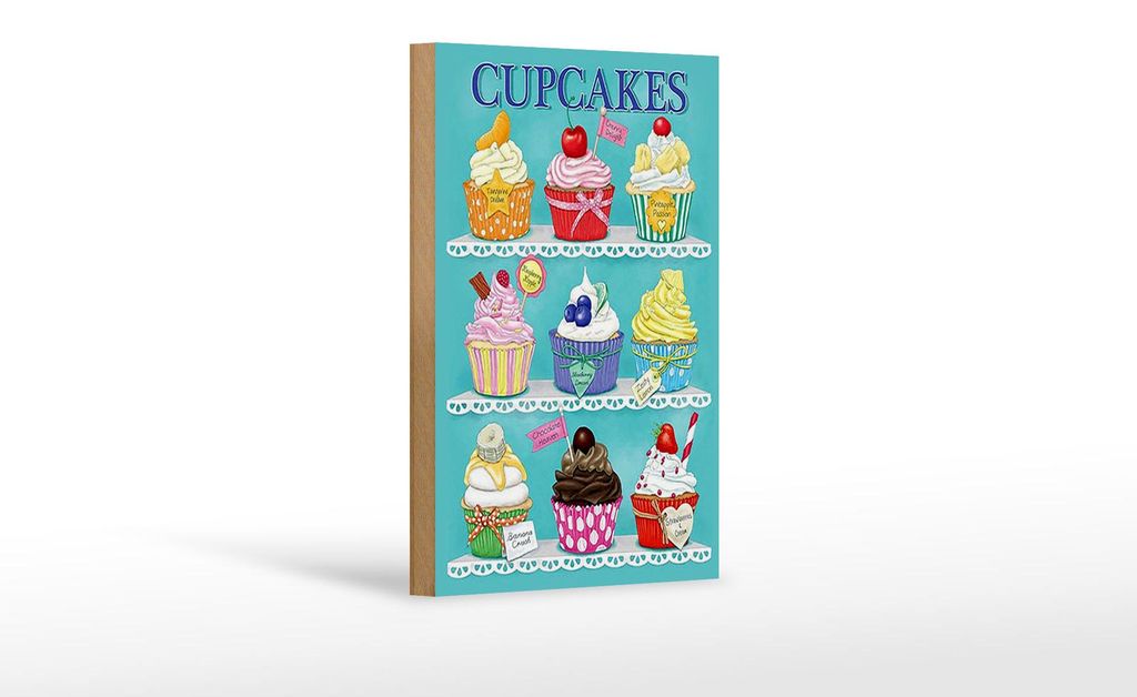 Holzschild Cupcakes 12x18cm Cherry Chocolate banana cream