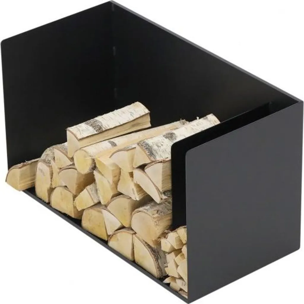 Rangement bois robuste acier noir 2 compartiments - Format 70 cm - 5