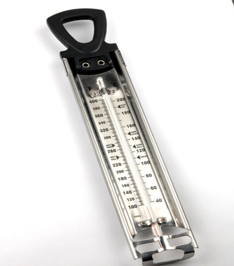 Süßigkeitenthermometer, Frittier-/Marmeladen-/Zucker-/Sirup-/Geleethermometer mit Aufhängehaken und Topfclip, Edelstahl-Kochthermometer, Lebensm...