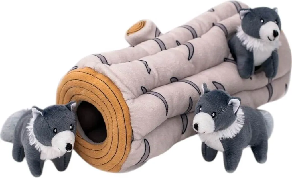 Peluche Cache-Cache Chien ZippyPaws Burrow Arctic Wolf Multi-Squeak - 2