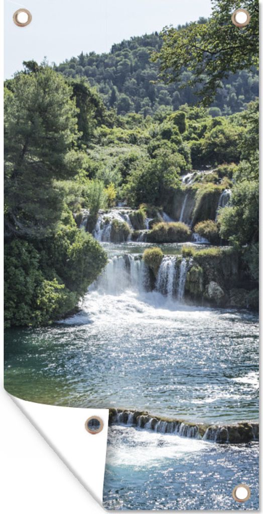 MuchoWow 40x80 cm Outdoor-Poster Gartendeko Sichtschutz Garten Poster für den Garten Wasserfälle im Krka-Nationalpark in Kroatien