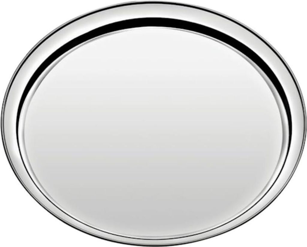 Rundes Serviertablett aus Edelstahl - ideal für Getränke und Snacks - 1 Stück - Ø 35 cm