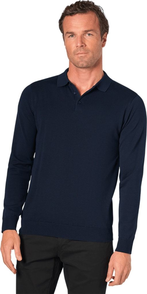Brook Taverner - "Casper" Poloshirt für Herren Langärmlig PC5220 (XXL) (Marineblau)
