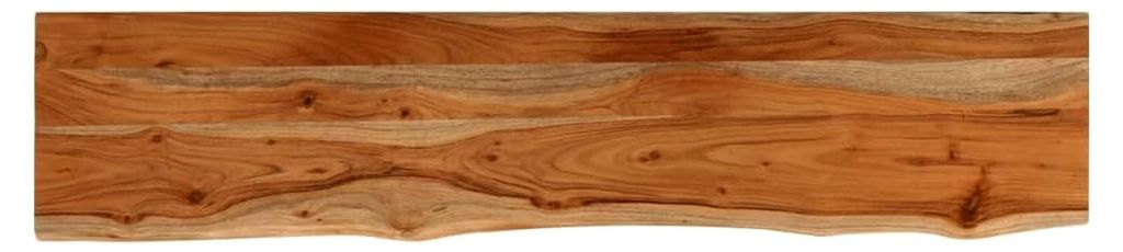Rechteckige Tischplatte aus Holz mit Baumkante, 180x40x2,5cm, Massivholz Akazie