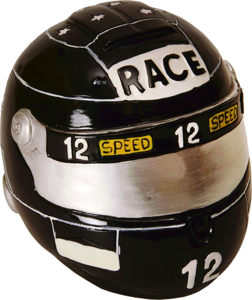 Motorradhelm Spardose in schwarz Produktbild 
