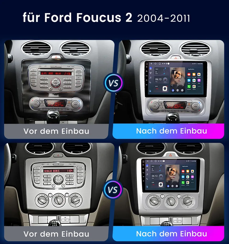 Autoradio Android 9" Ford Focus 2 2004-2011 GPS WiFi Bluetooth DAB+ - 2
