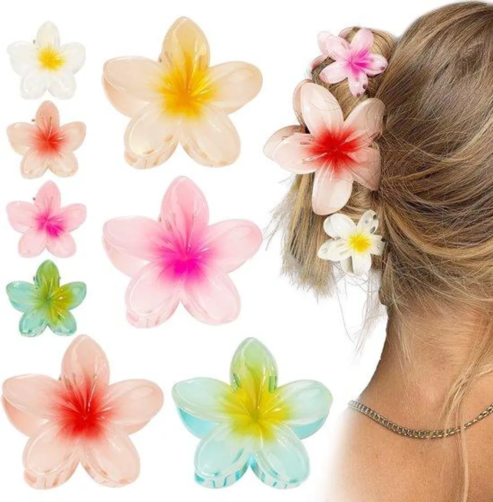 Barrettes à fleurs pour femmes grandes pinces crabe spéciales plage