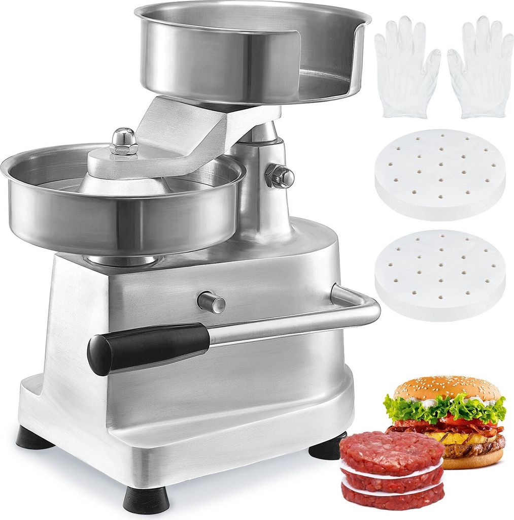 Kommerzieller Burger-Patty-Maker, 150 mm/6 Zoll Hamburger-Rindfleisch-Patty-Maker, robuste, lebensmittelechte Edelstahlschüssel-Burgerpresse, Küc...