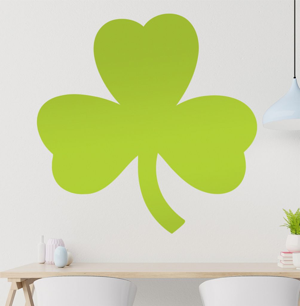 dreiblättriges Kleeblatt Wandtattoo in 6 Größen - Wandaufkleber Wall Sticker - Dekoration, Küche, Wohnzimmer, Schlafzimmer, Badezimmer