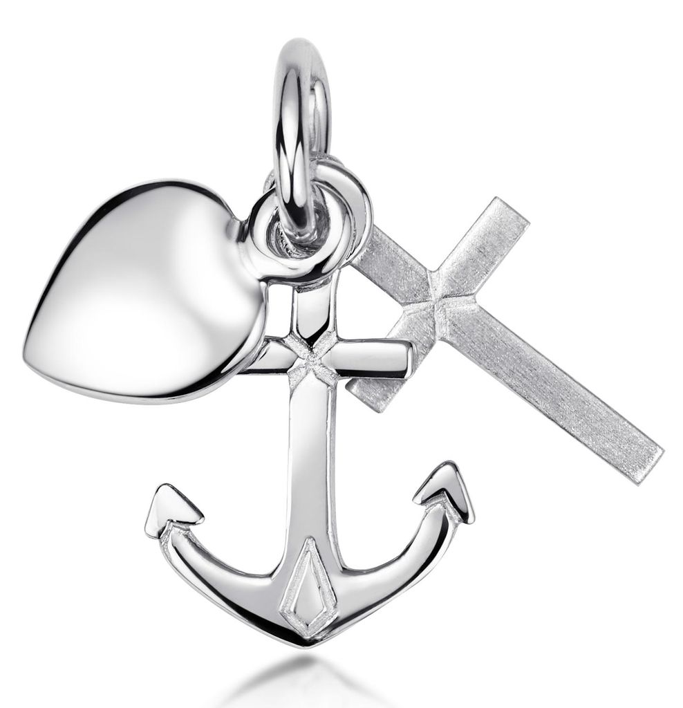 MATERIA Glaube Liebe Hoffnung Kettenanhänger - 925 Silber Produktbild 