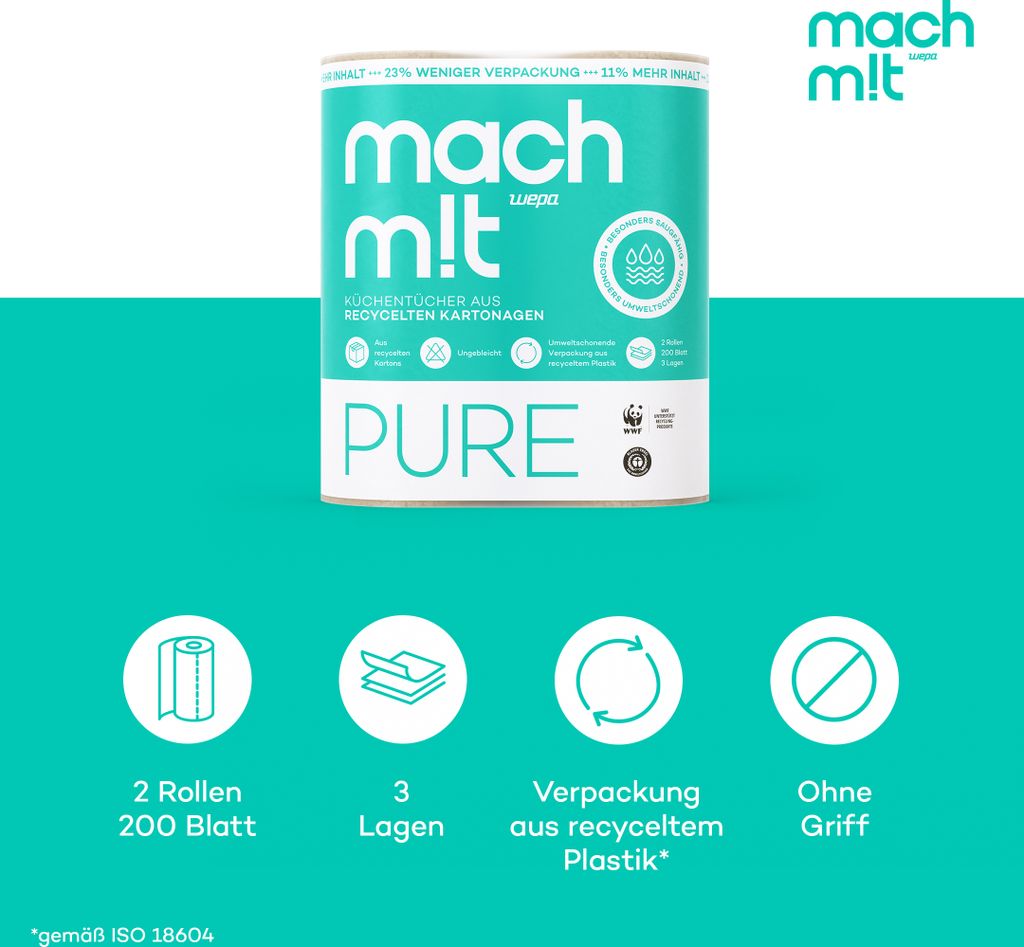 mach m!t PURE Küchenrolle Vorrats-Pack mit 24 Rollen - frei Produktbild 3