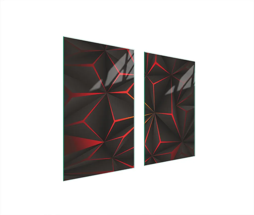 Set 2 Copri Piano Cottura Ceramica 75x52 - Tagliere Vetro Nero Antigraffio