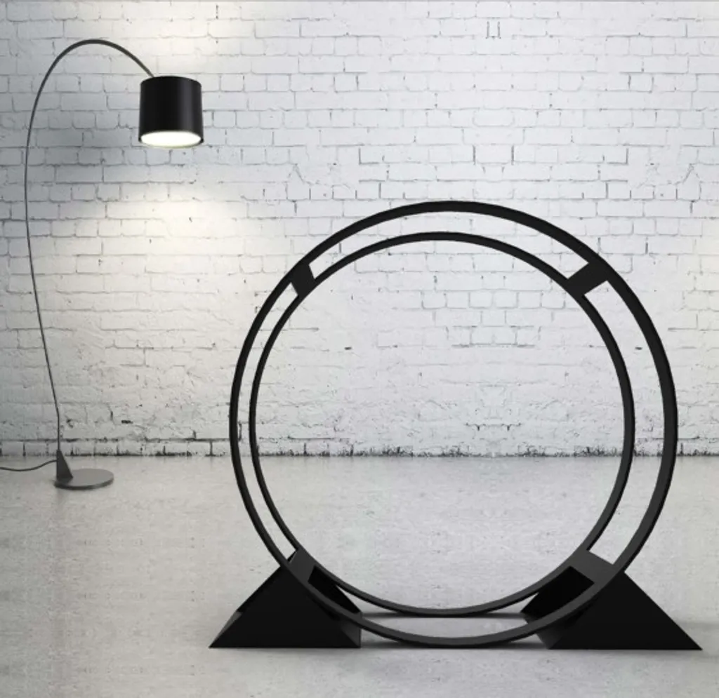Cercle Noir Panier à bois de chauffage - Présentoir métal résistant