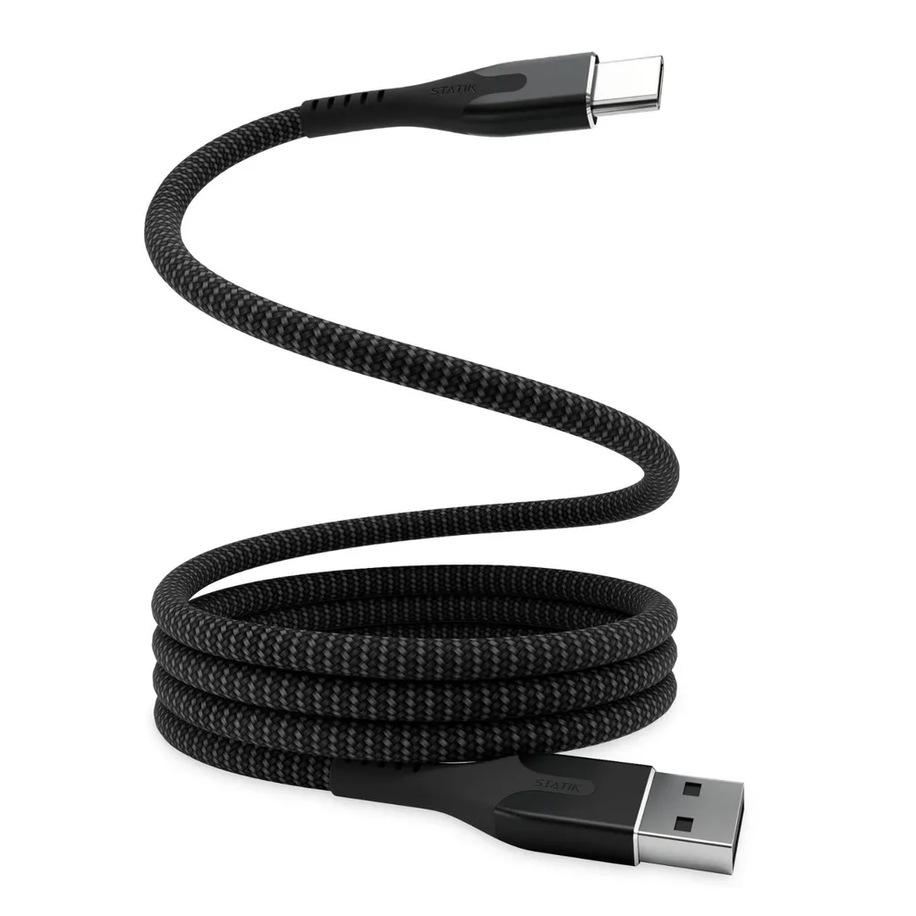 Câble USB-C vers USB-C Magnétique 1m pour Bureau et Voyage STATIK Noir