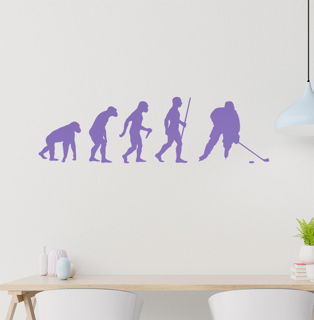 Eishockey Puck Evolution Wandtattoo Wandaufkleber Wall Sticker - Dekoration, Küche, Wohnzimmer, Schlafzimmer, Badezimmer