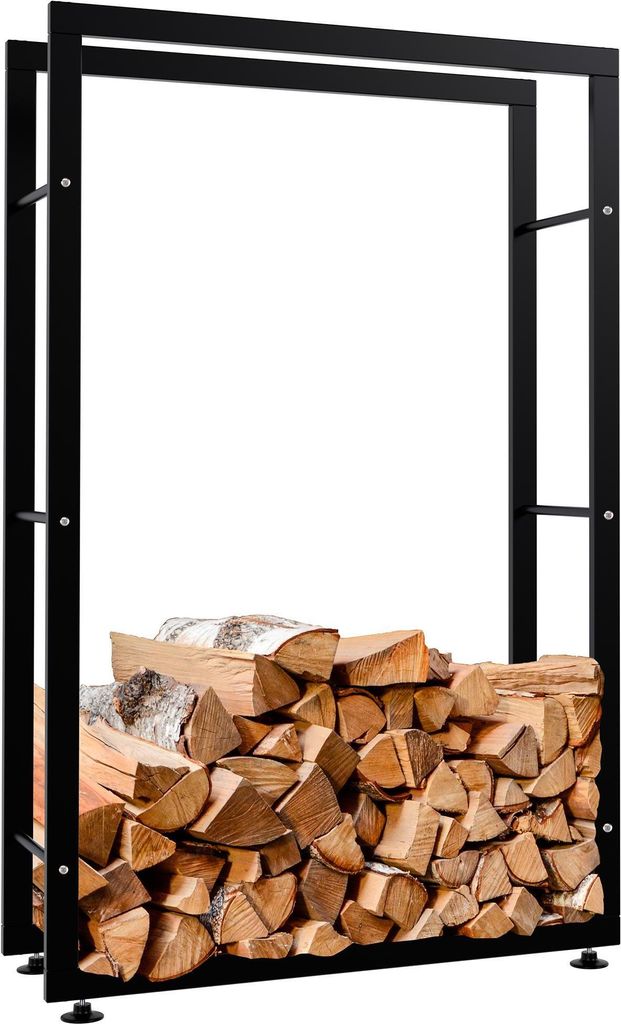 DELUKE Kaminholzregal innen Metall SATLO - für Feuerholz | Brennholzregal innen Kaminholzständer Kaminholzhalter Feuerholzregal Innen| Schwarz,...