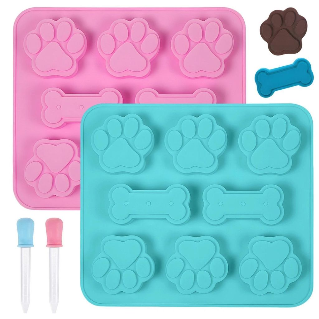 2-teilige Silikon-Backmatte für Hundekekse, Silikon-Backmatte für Hundeleckerlis (Set), Silikonform für Hundeleckerlis, Backform für Hundekekse...