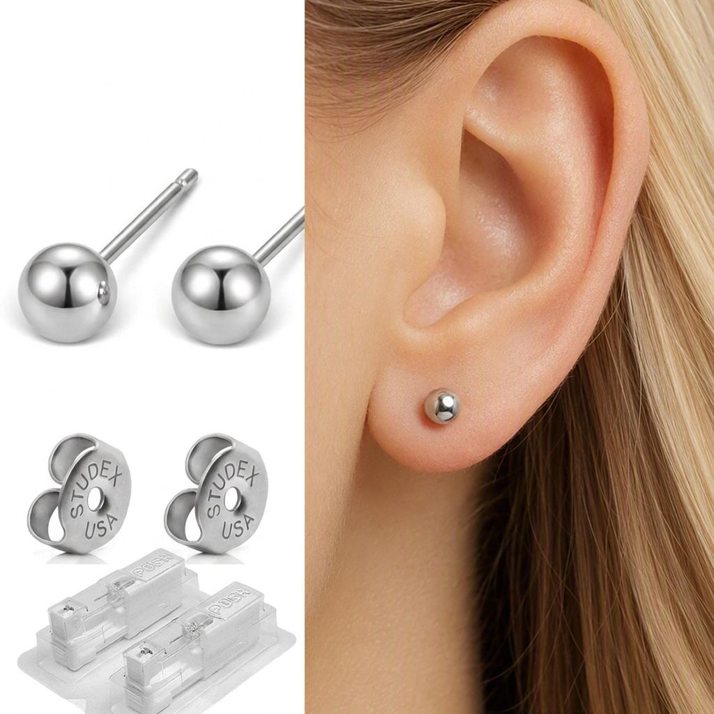 Medizinische Ohrstecker Erstohrstecker Kugel Titan Studex Produktbild 