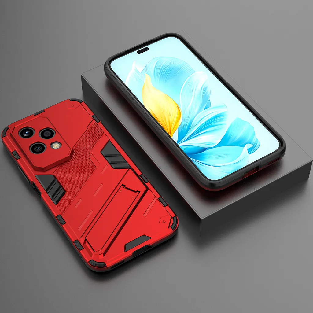 Custodia Protettiva Honor 200 Lite PC+TPU | Rossa con Stand - 6