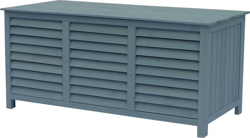 Malle de rangement extérieure Macao en bois bleu ciel - 130x64x60 cm