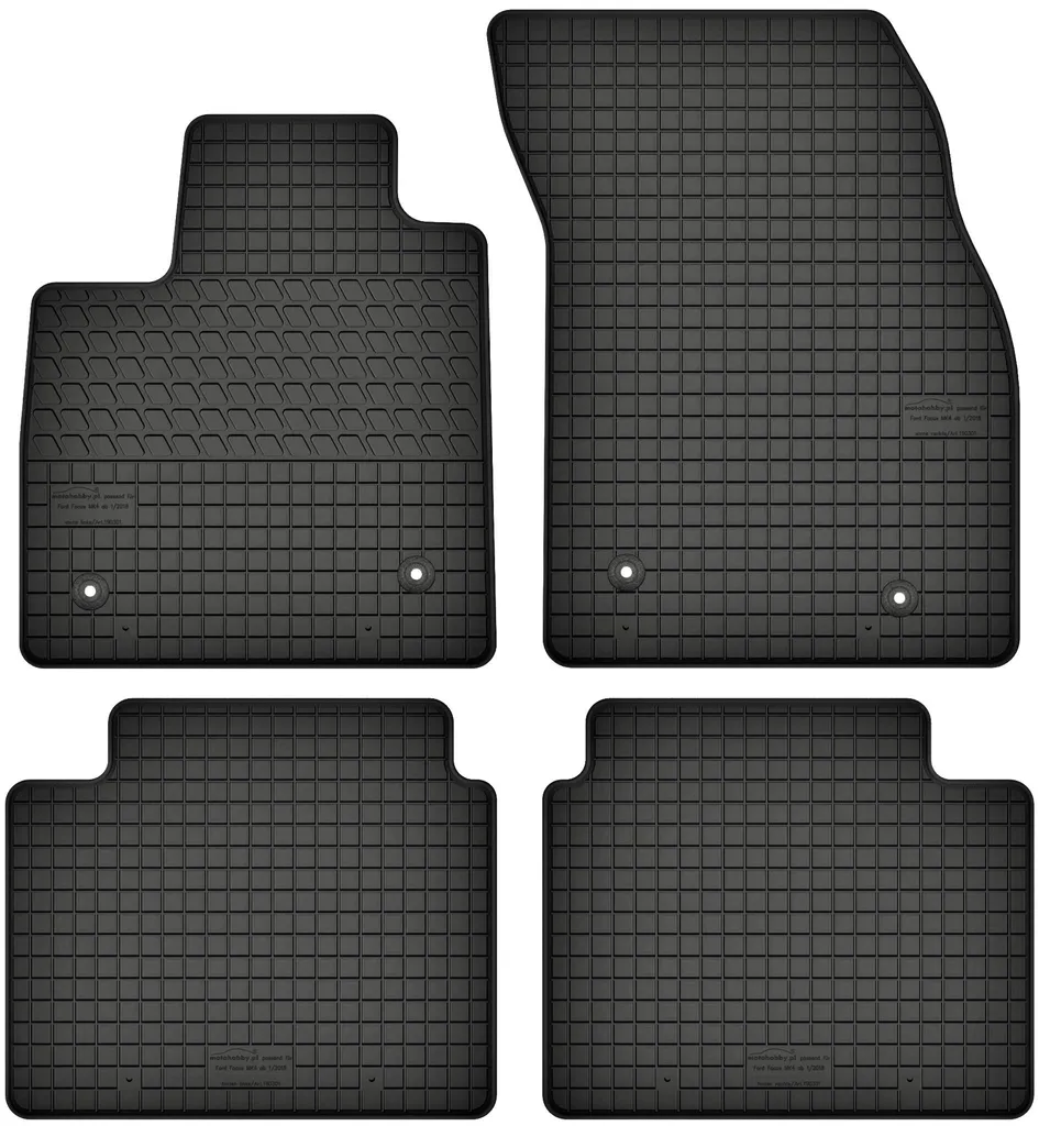Set Tappetini Gomma Neri per Ford Focus MK4 2018-2024 Su Misura