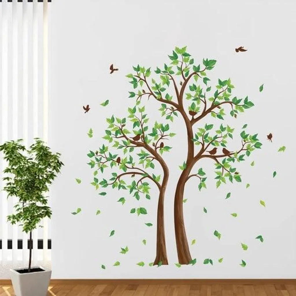 Sticker arbre grand format - Déco murale chambre et salon facile à poser