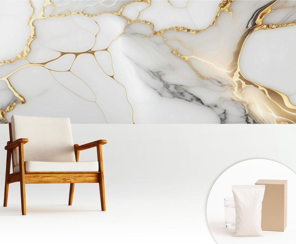 Fototapete - 250x104 cm - Tapete - Wandtapete - Wandbilder - Dekofolie - Tapete Folie - Wand - Dekoration - Wohnzimmer - Marmor-Eleganz