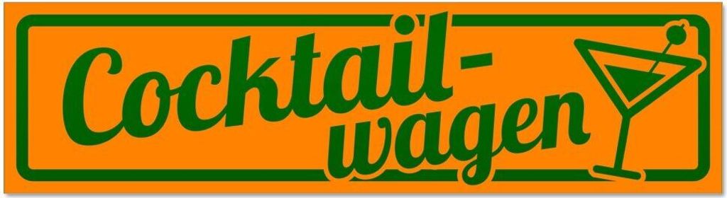 Kiwistar - Autoaufkleber - Orange - Grün - 45 x 12 cm - Cocktailwagen mit Glas invertiert - Hinweis Aufkleber Sticker für Auto, Kfz, Fahrrad, PKW...